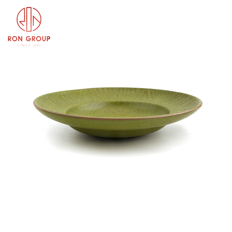 New arrived Asian style ceramic dinnerware set restaurant hotel use ceramic blade grain hat shape plate