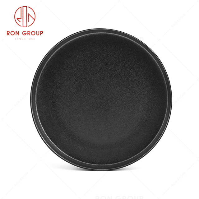 High quality restaurant frosted tableware anti ironing high-side slub round plate