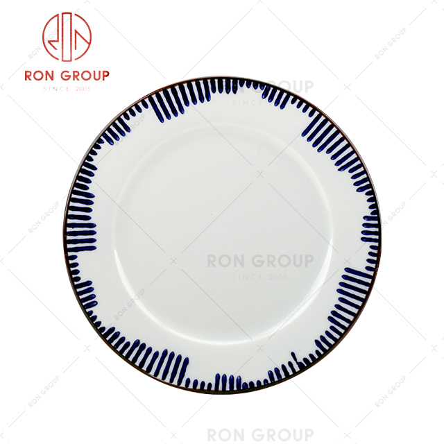 Popular restaurant tableware hotel useful ceramic flat plate