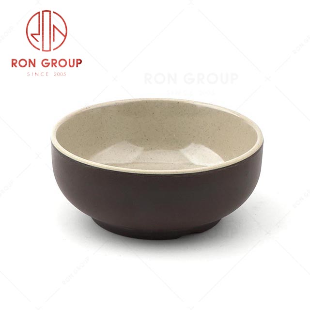 RN0011M02071-072 Wholesale Durable Terracotta Brown Series Melamine Bowl 