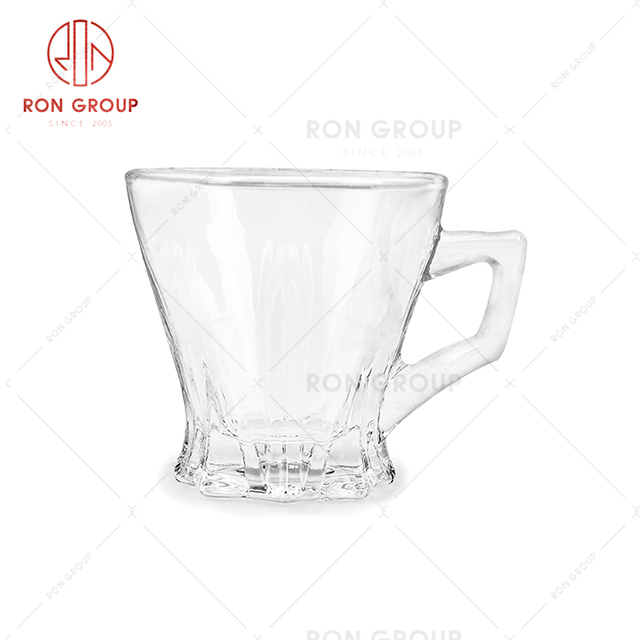 Classic design creative relief restaurant drink ware coffee shop beverage glass cup