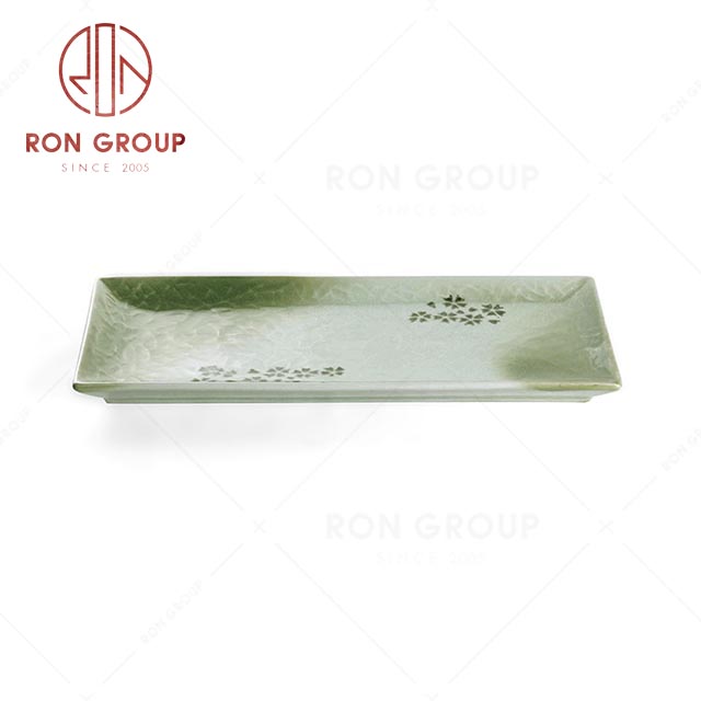 RN0039P02586  Hot Sale High-end Exquisite Green Porcelain Rectangular Plate