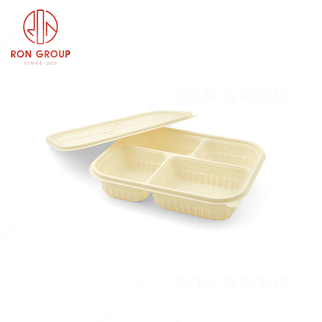 RN0590D00006  Hot Selling High Quality Disposable Four Compartment Corn Starch Meal Container