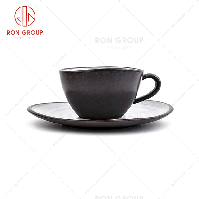 Thread design plate high quality restaurant afternoon tea cup set hotel reception tea coffee cup