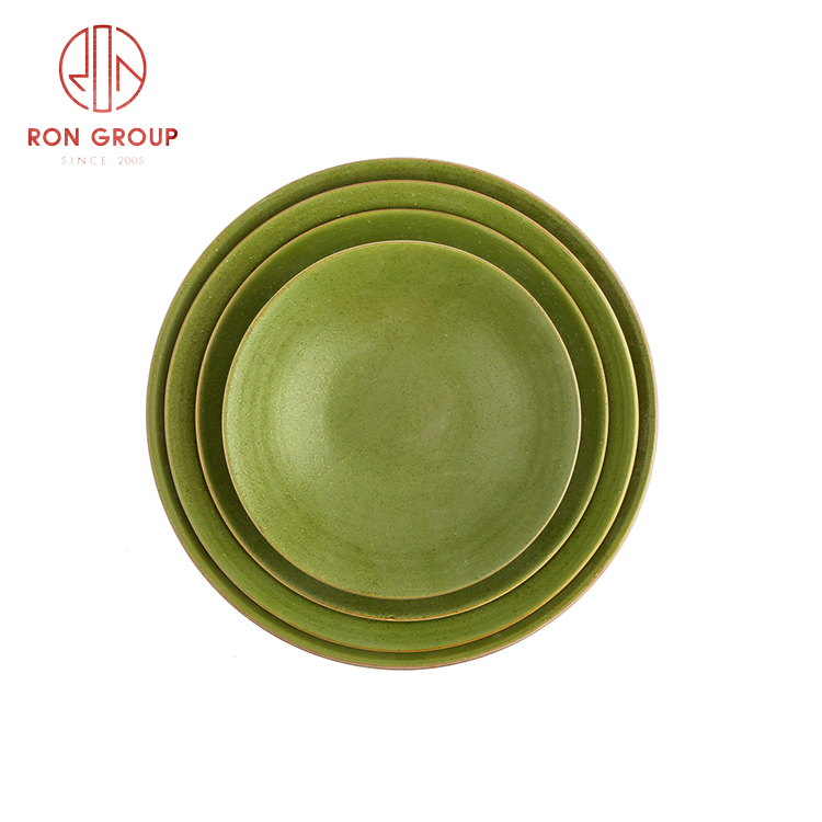 Hot sale Asian style ceramic dinnerware set restaurant hotel use ceramic water wave soup plate