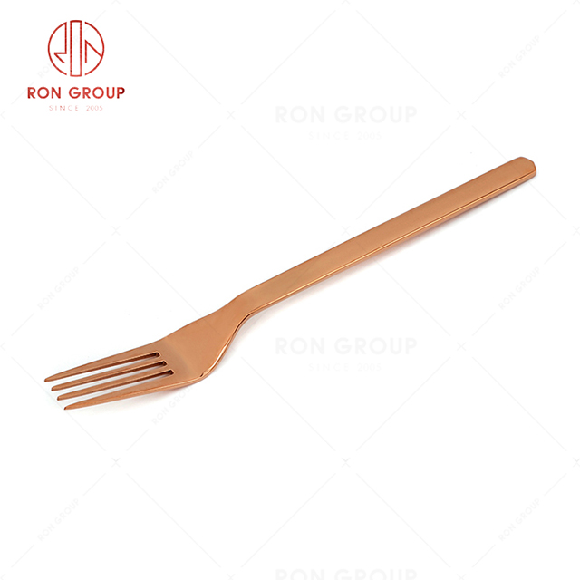 RN0178E00451 Hot Sale High Quality Rose Gold Stainless Steel Cutlery Arthur Series--  Dessert Fork