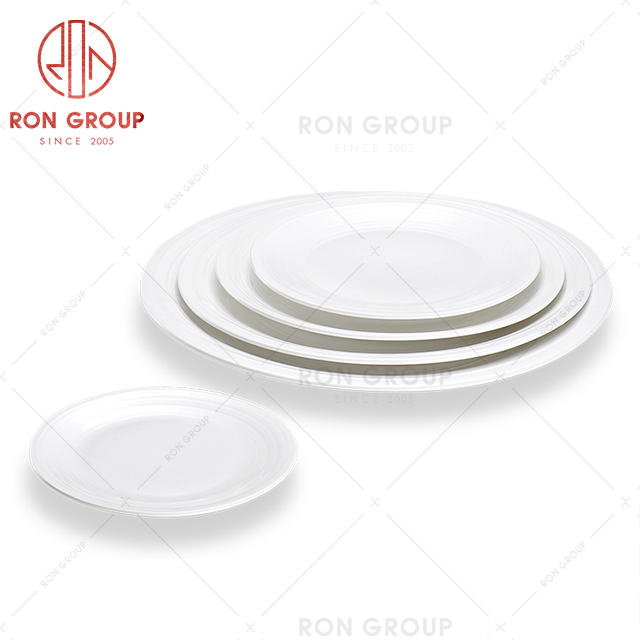 High-quality material fired restaurant ceramic tableware various design round plates 