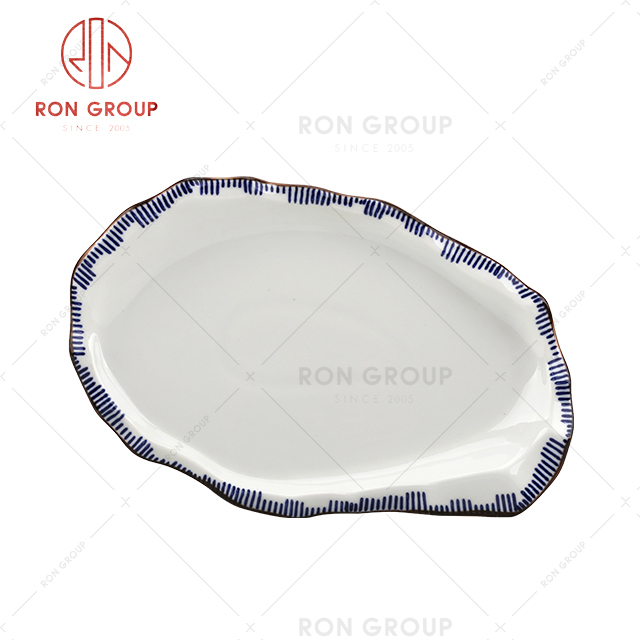 special design custom logo porcelain plates star shaped ceramic dishes and plate