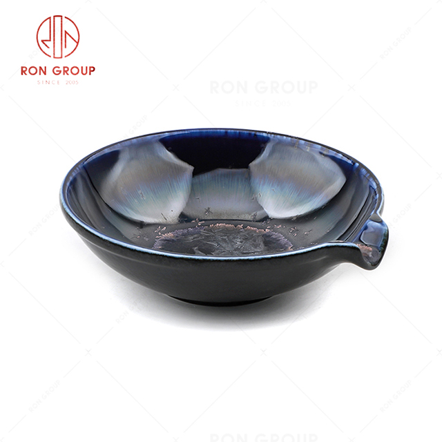 RN0660P00257 Hot Selling High Quality Blue Agate Ceramic Soup Bowl