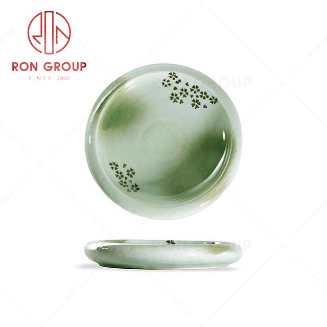 RN0039P02633 Hot Sale High Quality Exquisite Green Porcelain Round Plate