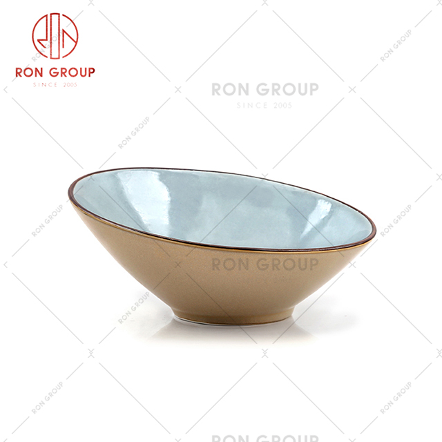 new style ceramic oblique mouth bowl luxury salad rice sauce 