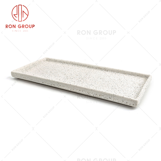 Texture design creative restaurant tableware affordable hotel rectangular frosted plate