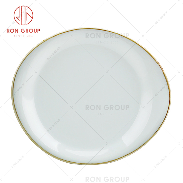 Wholesale White Porcelain Ceramic Flat Dinner Plate