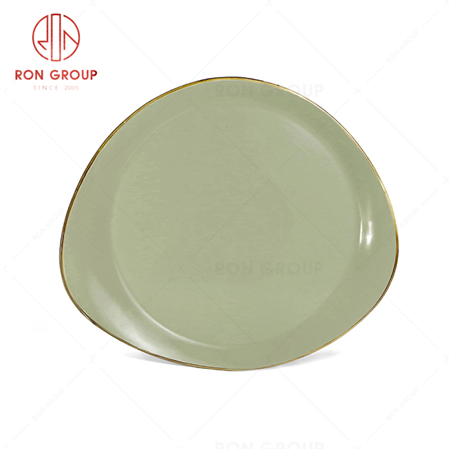 RonGroup New Color Morandi Chip Proof Porcelain  Collection - Ceramic Dinnerware Round Soup Plate