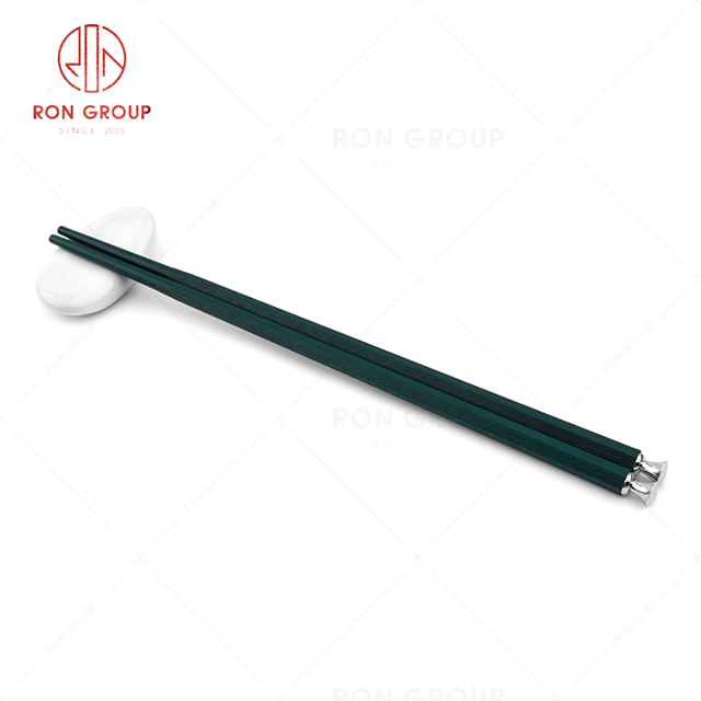 RN0573S00265 Hot Sale Asian Style  Solid Reusable Delicate Alloy Chopsticks