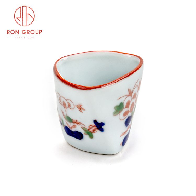 Hot sale Asian style porcelain dinnerware set restaurant hotel supplies porcelain wine cup