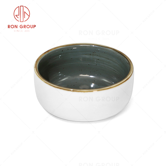 RN0037P04568  Wholesale Chip Proof  Porcelain Collection Dark Grey  Bowl