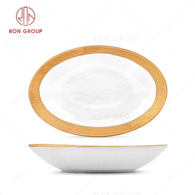 RN0660P00015 Hot Selling Unique Design Gold Porcelain Egg-shape Bowl