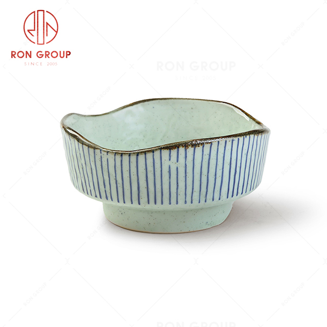 Irregular design restaurant tableware Japanese tavern reception high-feet bowl