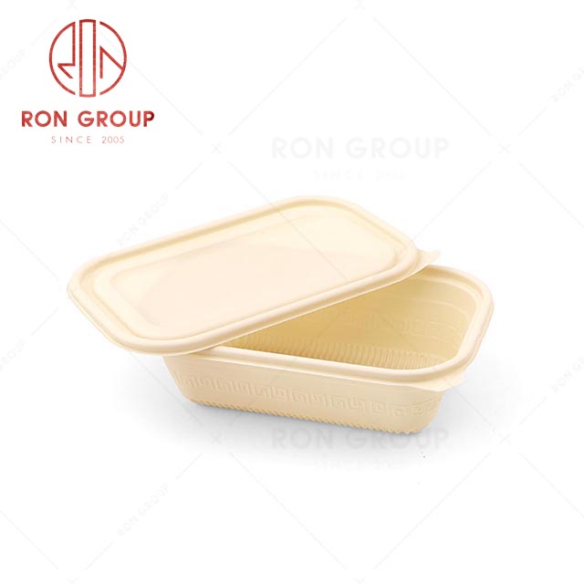 RN0586D00019 Hot Sale High Quality Disposable Square-compartment Corn Starch Meal Container