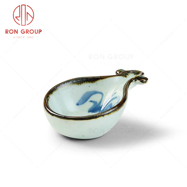 Wholesale High Quality Elegant Cymbidium Ceramic Sauce Dish