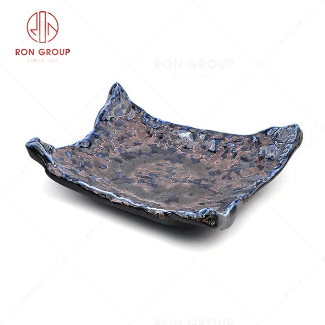 RN0660P00332 Hot Selling High Quality Blue Agate Series Ceramic Square Plate