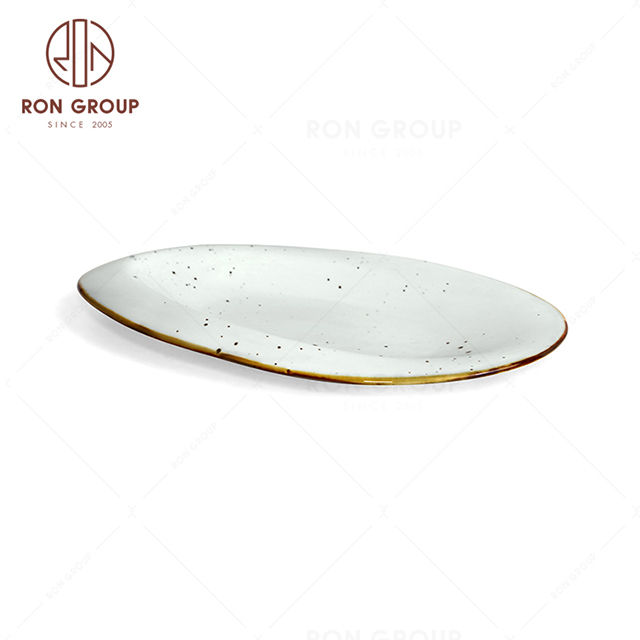  RonGroup New Color Chip Proof  Collection Misty White Bule -  Odd Egg Shape  Plate 