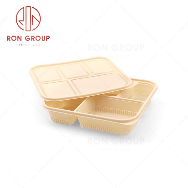 RN0586D00014 Hot Sale High Quality Disposable Five-compartment Corn Starch Meal Container