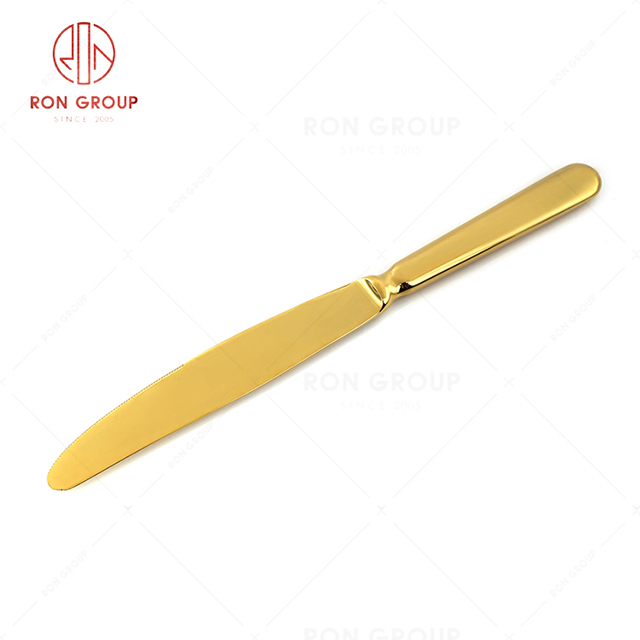 RN0050E01962 Wholesale High Quality Exquisite and Practical Golden Stainless Steel Table Knife 