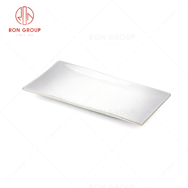 RN0045P00034 Wholesale Unique Design  Bone China Rectangular  Plate