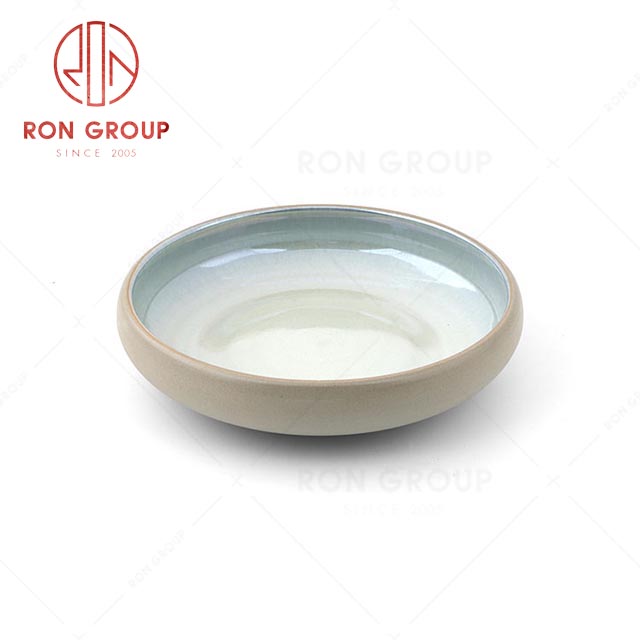 RN0041P01346-47 Hot Sale Unique Design Mystic Orchid Blue Ceramic Soup Plate