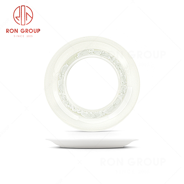 RN0660P00042-45  Hot Selling Unique Design White Ceramic Round Plate