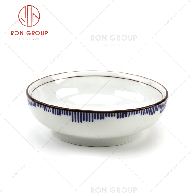 Restaurant use 8 10 inch soup cuisine noodle dish ceramic white big bowl