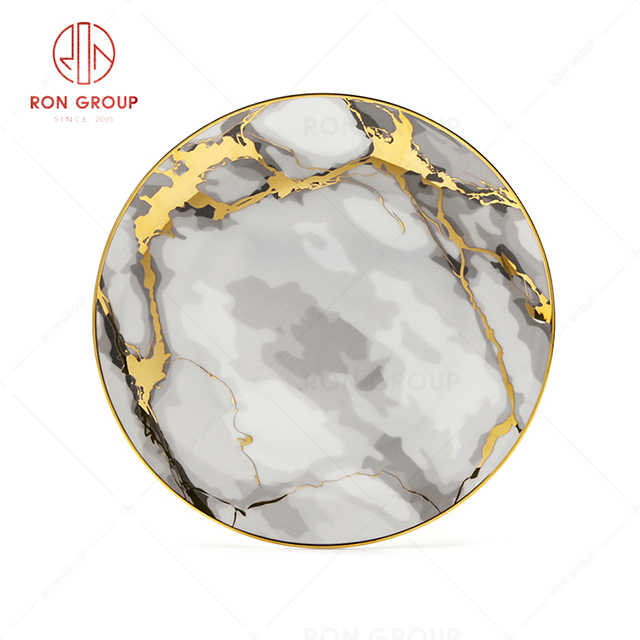 RN0203P00113 Hot Sale High Quality Stone Pattern Round Plate