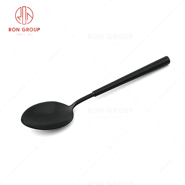 RN0178E00142  Hot Sale High Quality Exquisite Black Stainless Steel Barton Series-- Tea Spoon