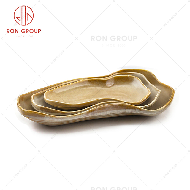 Art design irregular shape restaurant decoration tableware hotel abnormal shell shape plate