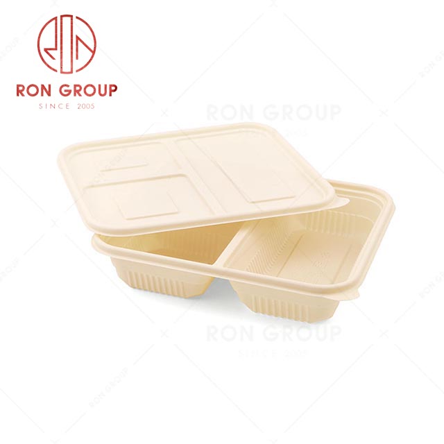 RN0586D00001 Hot Sale High Quality Disposable Three-compartment Corn Starch Meal Container