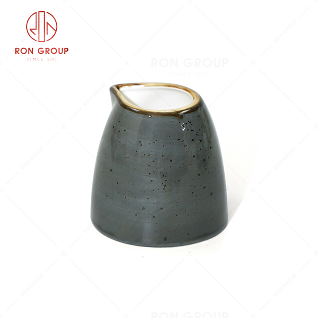 RN0037P04585  Wholesale Chip Proof  Porcelain Collection Dark Grey Milk Pot 