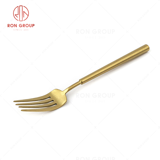 RN0178E00087 Wholesale High Quality Gold Stainless Steel Cutlery Barton Series-- Table Fork 