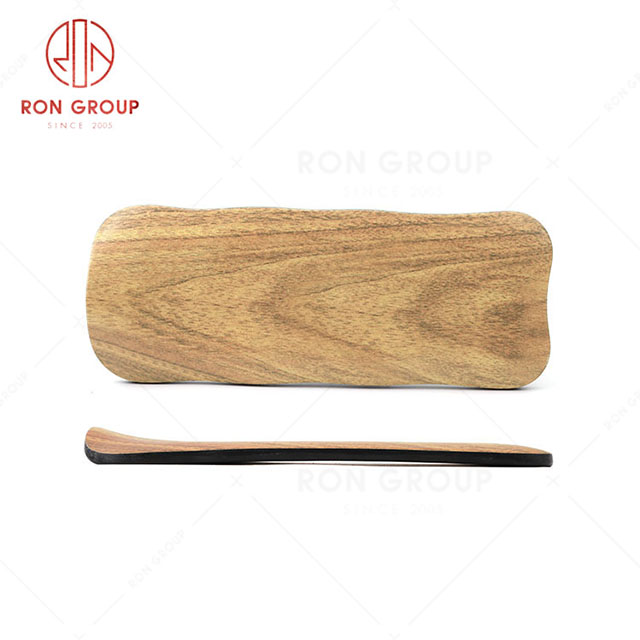 RN0039M00091 Hot Sale High Quality Durable Brown Wood Grain Melamine Plate