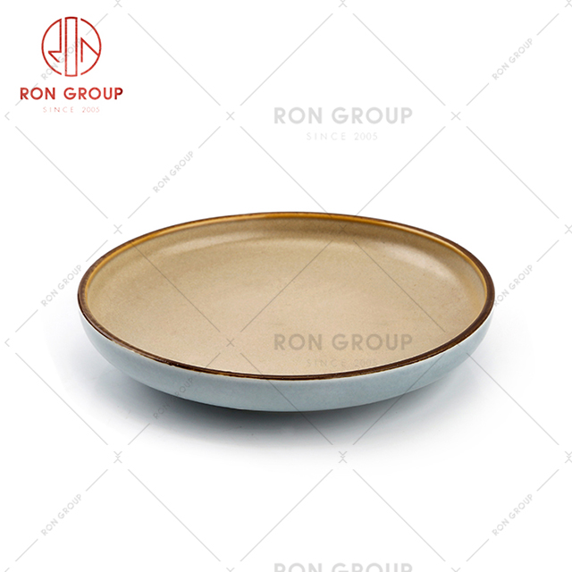 good quality China supplied wholesale restaurant tableware ceramic high feet round plate