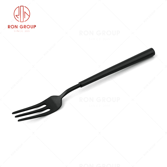 RN0178E00132 Hot Sale High Quality Exquisite Black Stainless Steel Barton Series-- Three-Toothed  Fruit Fork