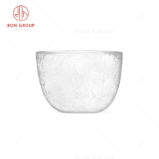 RN0056G00548  Wholesale Clear and Visible Texture  Glass Tea Cup