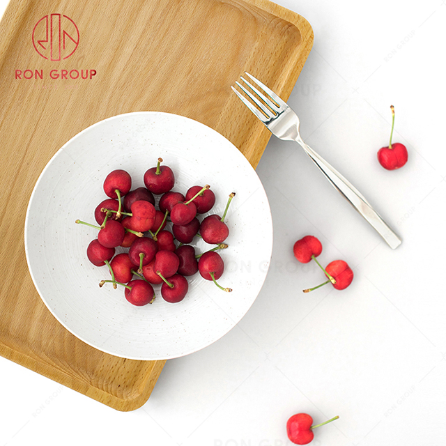 Wholesale creative wooden plate beach wood rectangular dinner plate fruit snack dessert serving tray