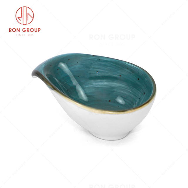 RN0037P03396 Wholesale Chip Proof Porcelain Midnight Blue Snack Bowl