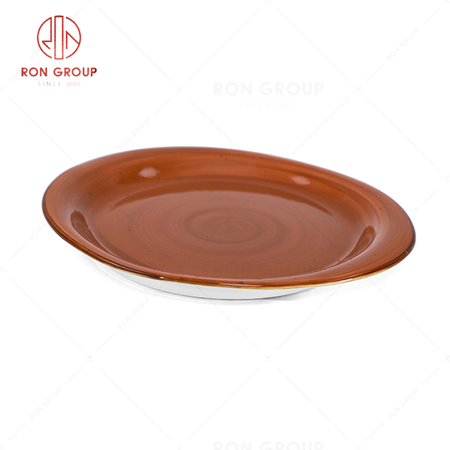 RN0037P03374 Wholesale Chip Proof Porcelain Tomato Jam Series  Round Soup Plate