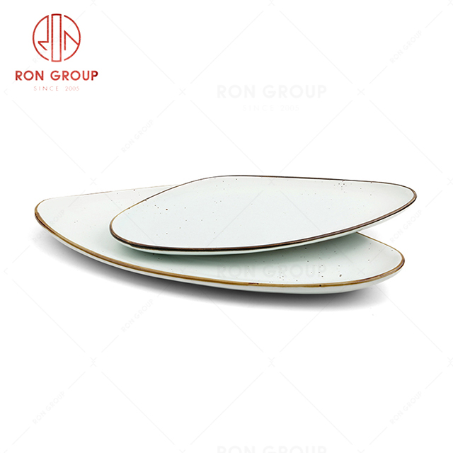 RonGroup New Color Chip Proof  Collection Misty White Bule -  Triangular Narrow  Plate 
