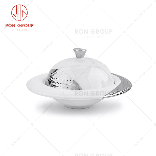 Dustproof silver plated high-end restaurant tableware hotel banquet soup cup