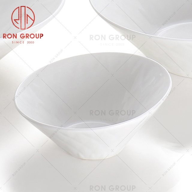 RON group Custom logo white dinner plate sets ceramic in stock dinnerware ceramic korean rice bowl 