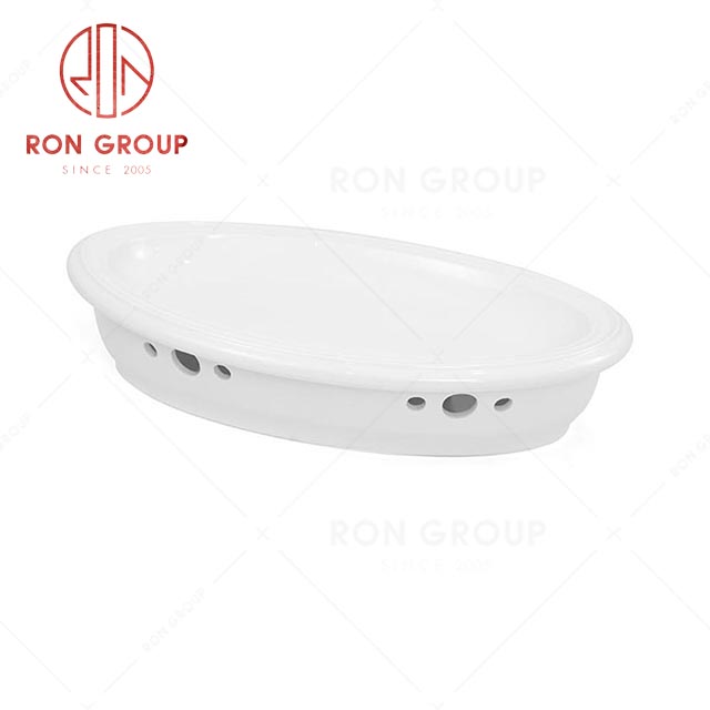 RN0037P06508-17  Hot Sale Unique Design Premium White Ceramic Fish Plate and Stove Seat